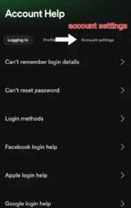 spotify account settings